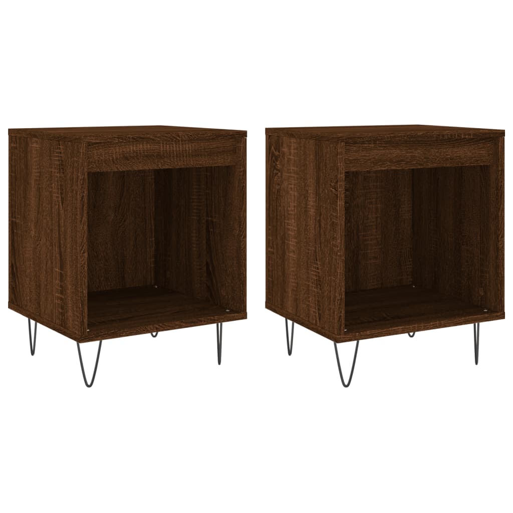 Tables de chevet 2 pcs chêne marron 40x35x50 cm bois ingénierie