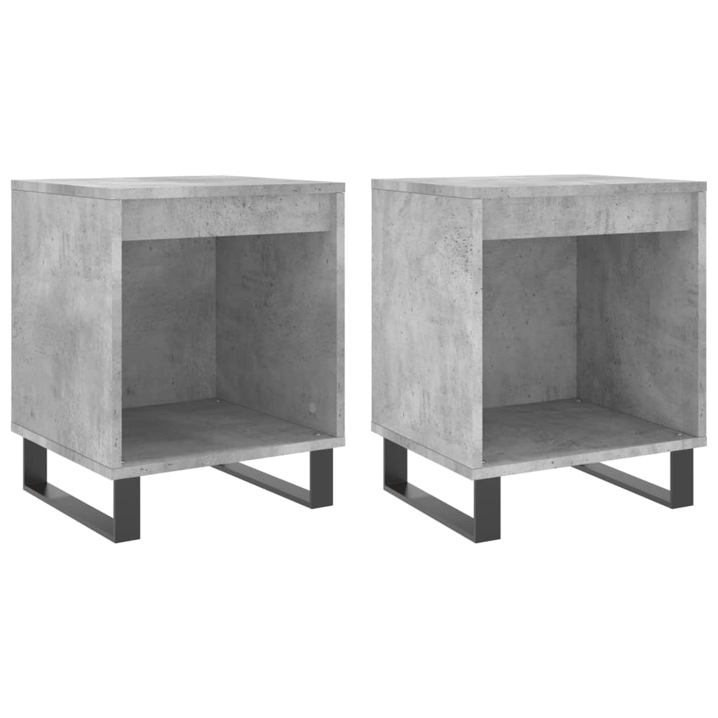 Tables de chevet 2 pcs gris béton 40x35x50 cm bois d’ingénierie