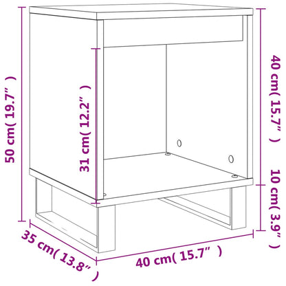 Table de chevet chêne fumé 40x35x50 cm bois d’ingénierie