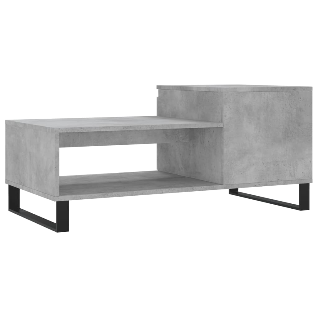 Table basse Gris béton 100x50x45 cm Bois d'ingénierie