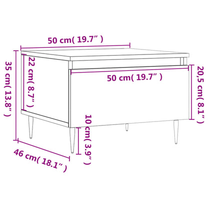 Table basse blanc 50x46x35 cm bois d'ingénierie