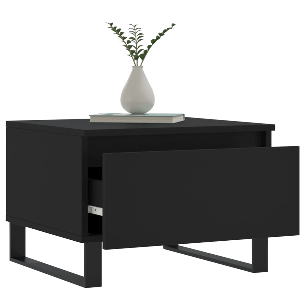 Table basse noir 50x46x35 cm bois d'ingénierie