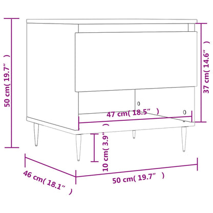 Table basse blanc 50x46x50 cm bois d’ingénierie