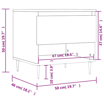 Table basse gris béton 50x46x50 cm bois d'ingénierie