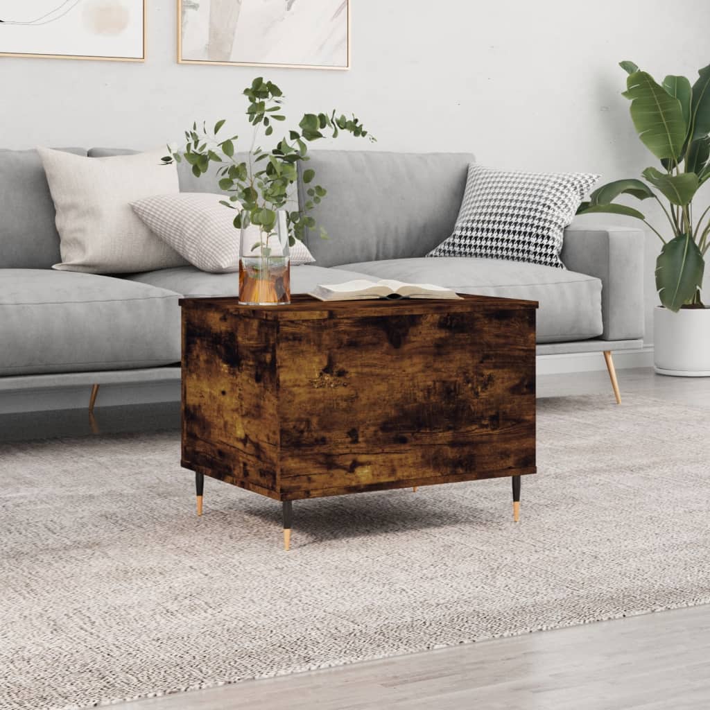 Table basse Chêne fumé 60x44,5x45 cm Bois d'ingénierie