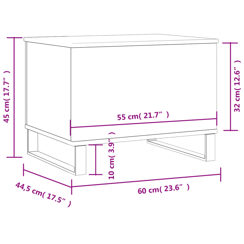 Table basse Chêne sonoma 60x44,5x45 cm Bois d'ingénierie