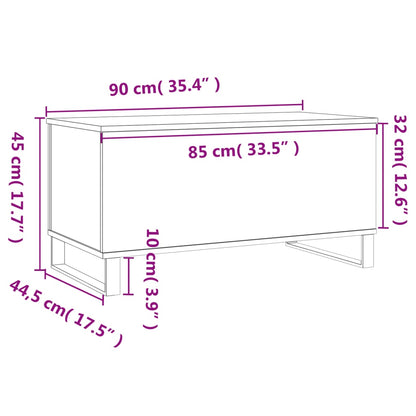 Table basse Noir 90x44,5x45 cm Bois d'ingénierie