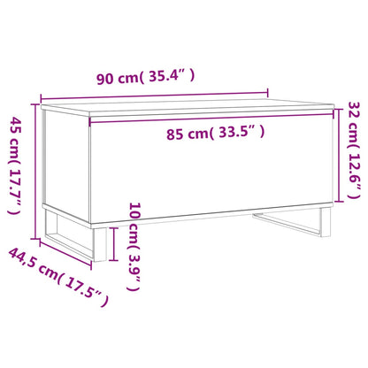 Table basse Sonoma gris 90x44,5x45 cm Bois d'ingénierie