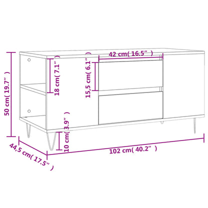 Table basse gris béton 102x44,5x50 cm bois d'ingénierie