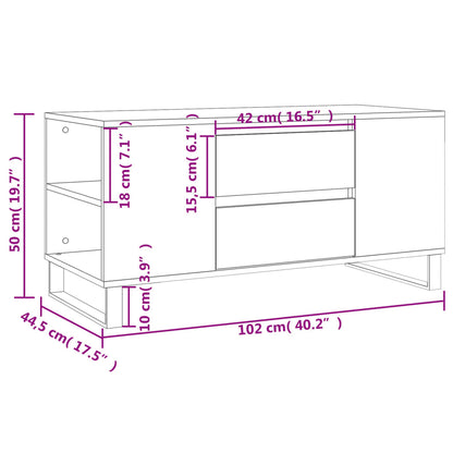 Table basse blanc 102x44,5x50 cm bois d'ingénierie