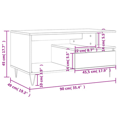 Table basse Chêne sonoma 90x49x45 cm Bois d'ingénierie