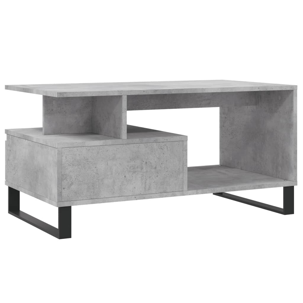 Table basse Gris béton 90x49x45 cm Bois d'ingénierie