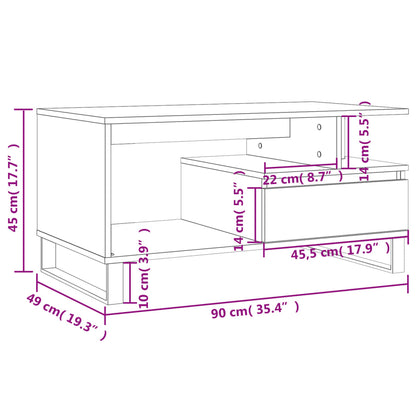 Table basse Gris béton 90x49x45 cm Bois d'ingénierie