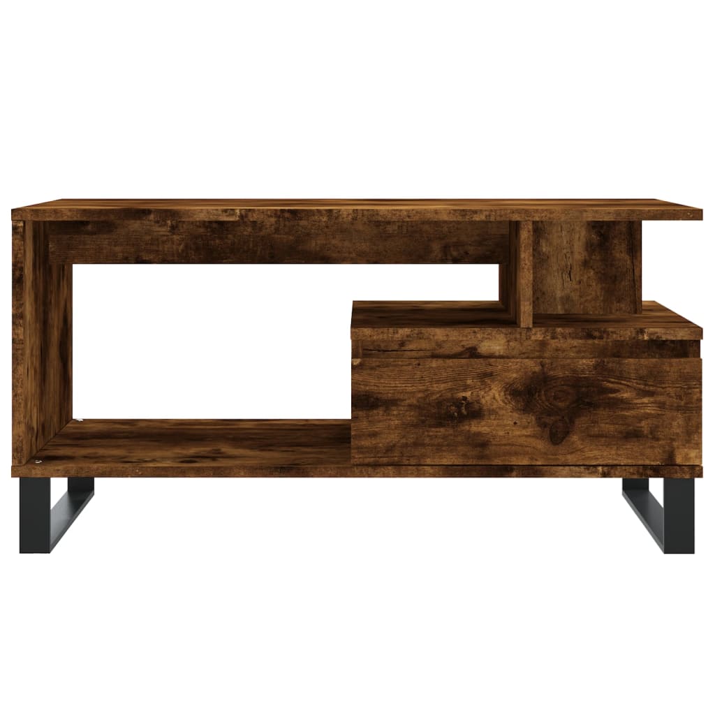 Table basse Chêne fumé 90x49x45 cm Bois d'ingénierie