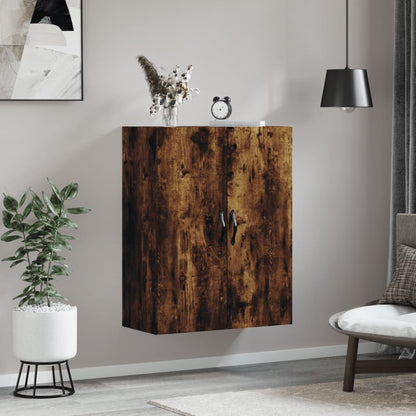 Armoire murale chêne fumé 69,5x34x90 cm bois d'ingénierie