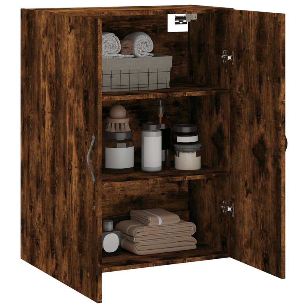 Armoire murale chêne fumé 69,5x34x90 cm bois d'ingénierie