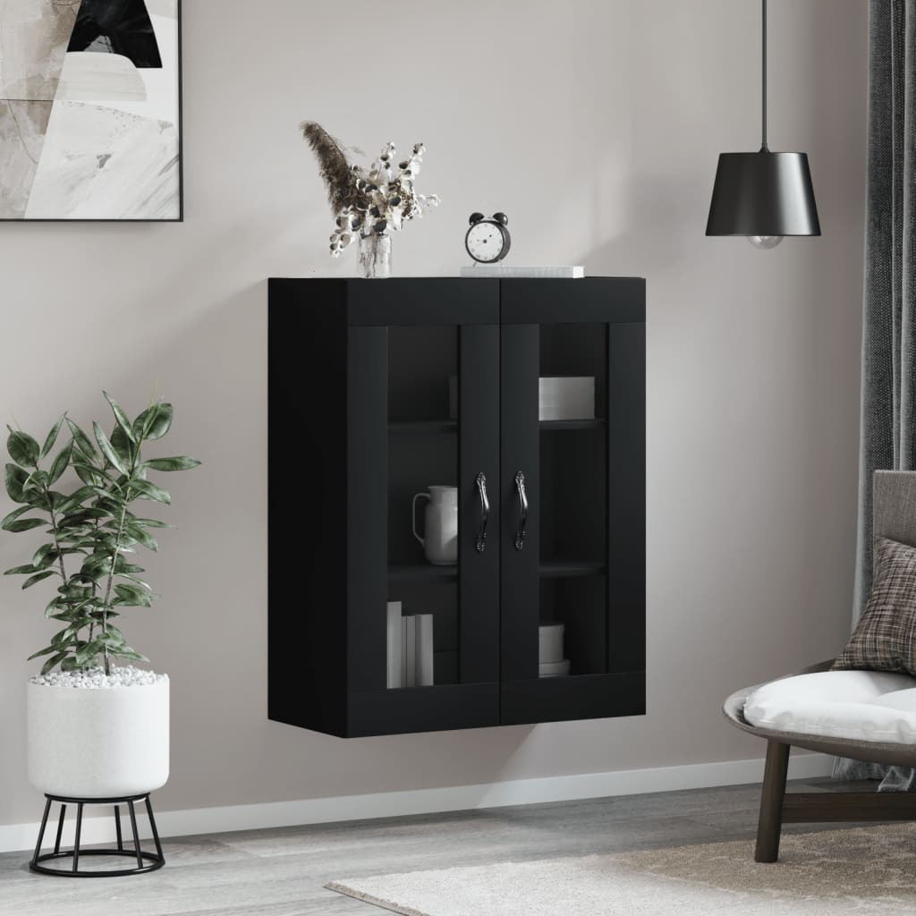 Armoire murale noir 69,5x34x90 cm bois d'ingénierie