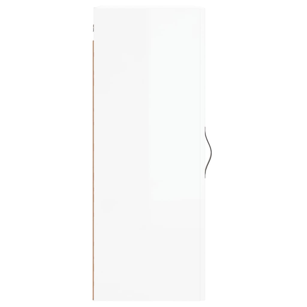 Armoire murale blanc brillant 34,5x34x90 cm bois d'ingénierie