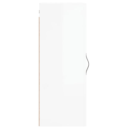 Armoire murale blanc brillant 34,5x34x90 cm bois d'ingénierie