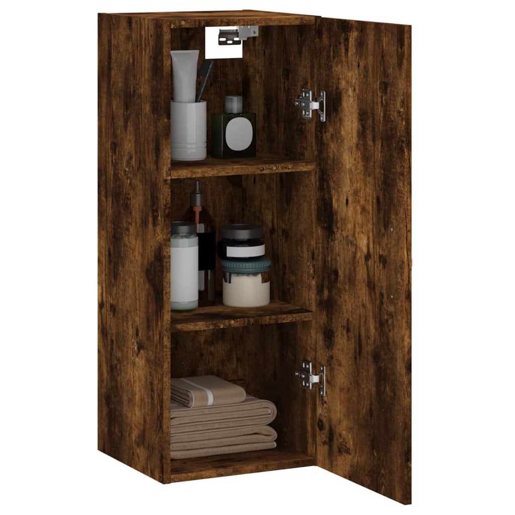 Armoire murale chêne fumé 34,5x34x90 cm bois d'ingénierie