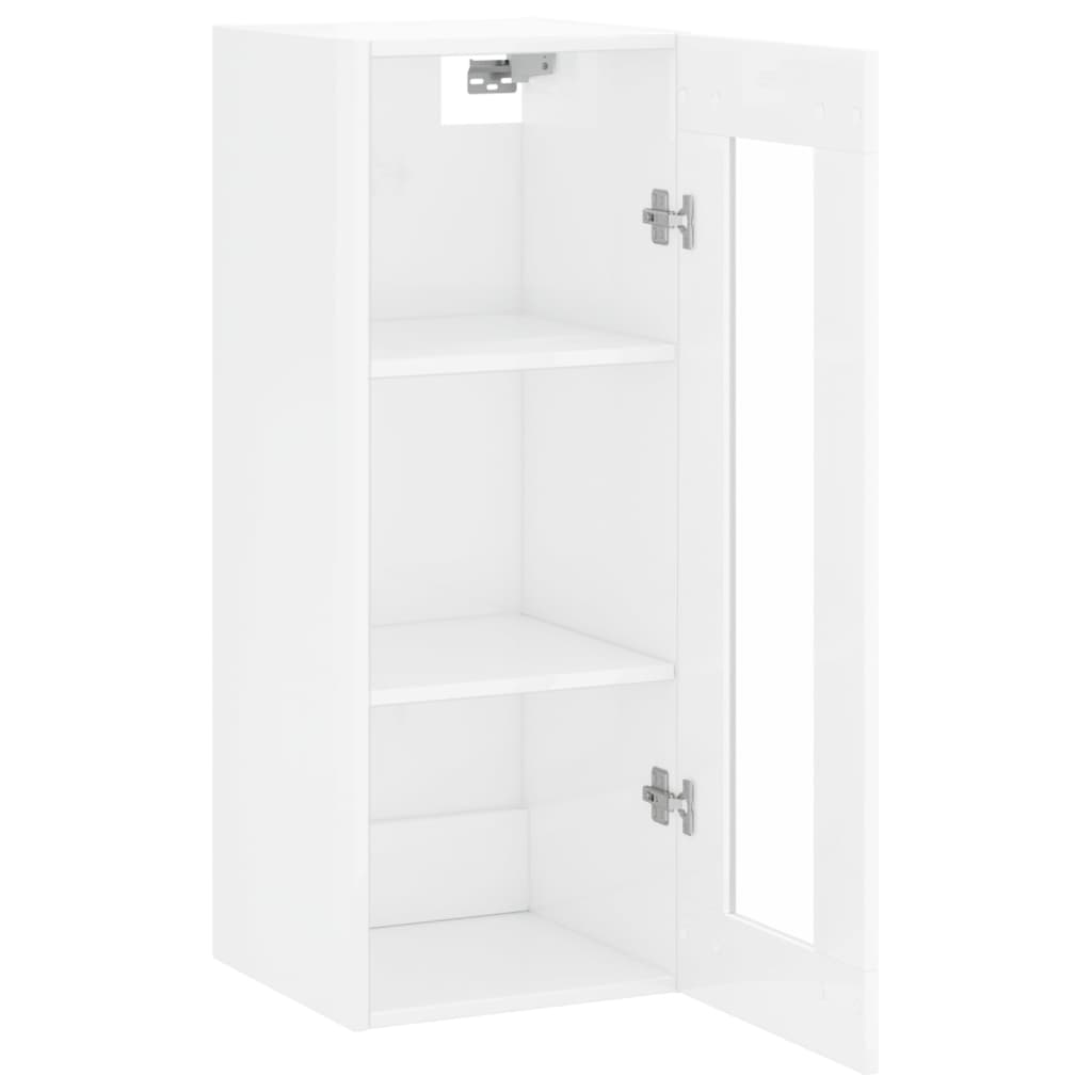 Armoire murale blanc brillant 34,5x34x90 cm