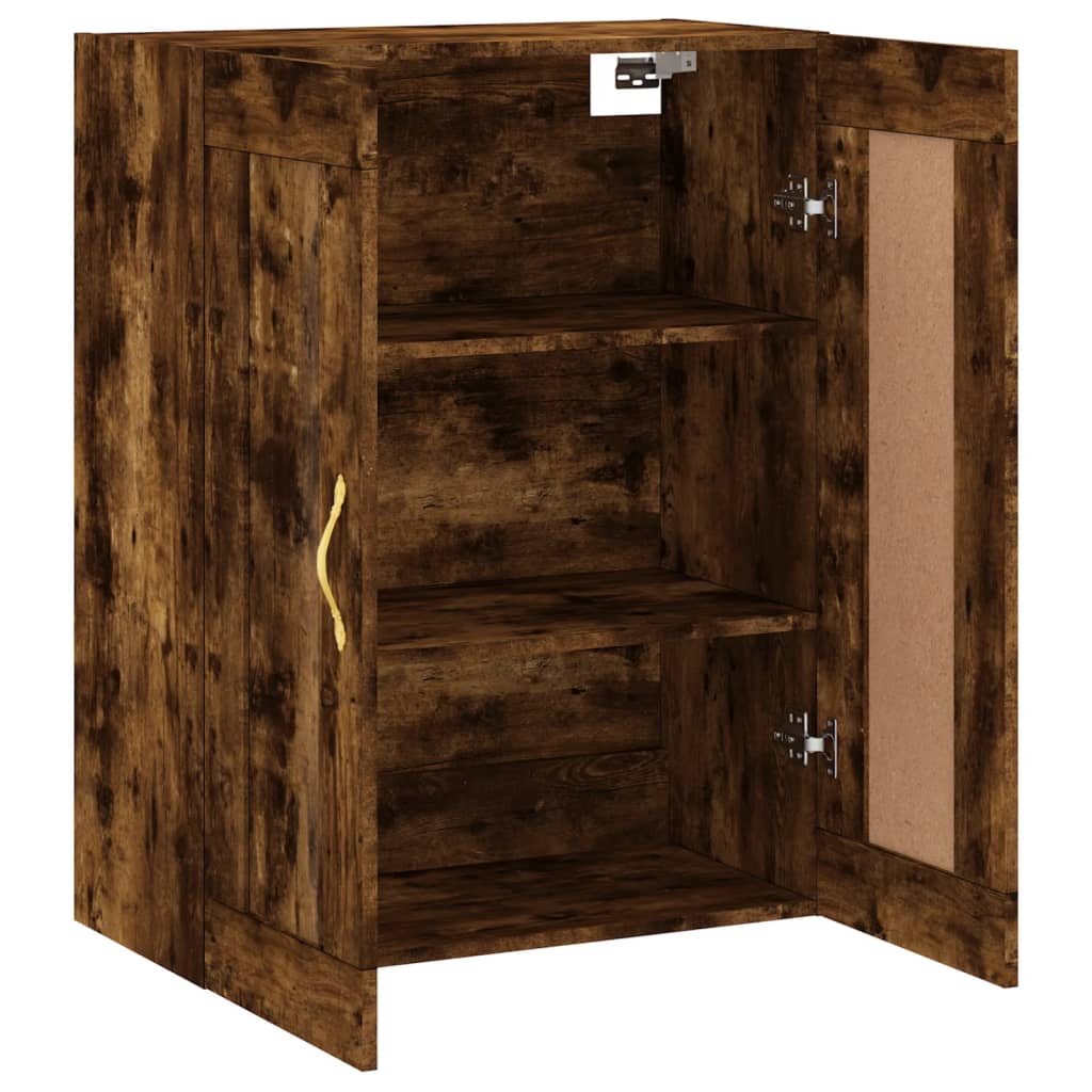 Armoire murale chêne fumé 69,5x34x90 cm bois d'ingénierie