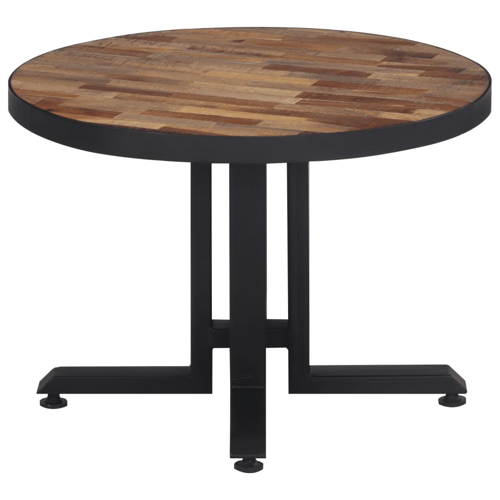 Table basse ronde Ø55x40 cm teck de récupération massif