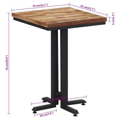 Table à manger 55x55x76 cm teck de récupération massif