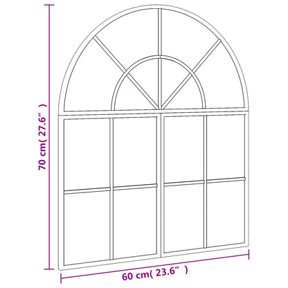 Miroir mural noir 60x70 cm arche fer