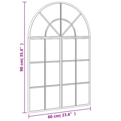 Miroir mural noir 60x90 cm arche fer