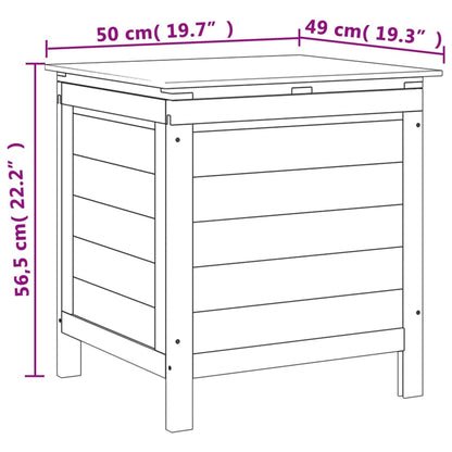 Boîte de rangement de jardin 50x49x56,5 cm bois massif de sapin