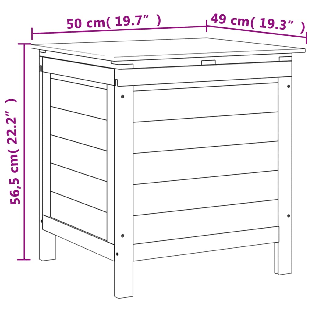 Boîte de rangement jardin marron 50x49x56,5cm bois massif sapin