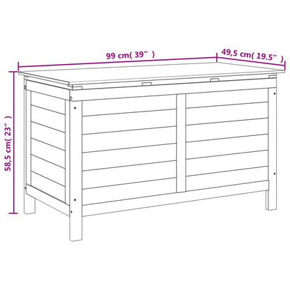 Boîte de rangement de jardin blanc bois massif de sapin