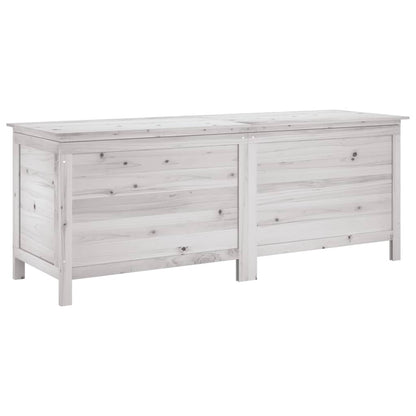 Boîte de rangement jardin blanc 150x50x56,5cm bois massif sapin