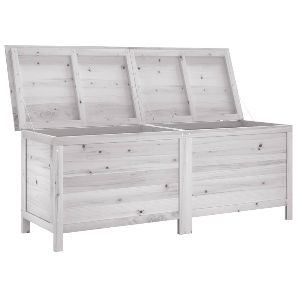 Boîte de rangement jardin blanc 150x50x56,5cm bois massif sapin