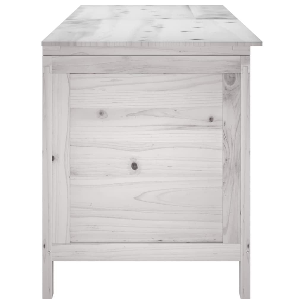 Boîte de rangement jardin blanc 150x50x56,5cm bois massif sapin