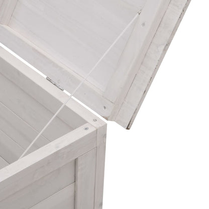 Boîte de rangement jardin blanc 150x50x56,5cm bois massif sapin