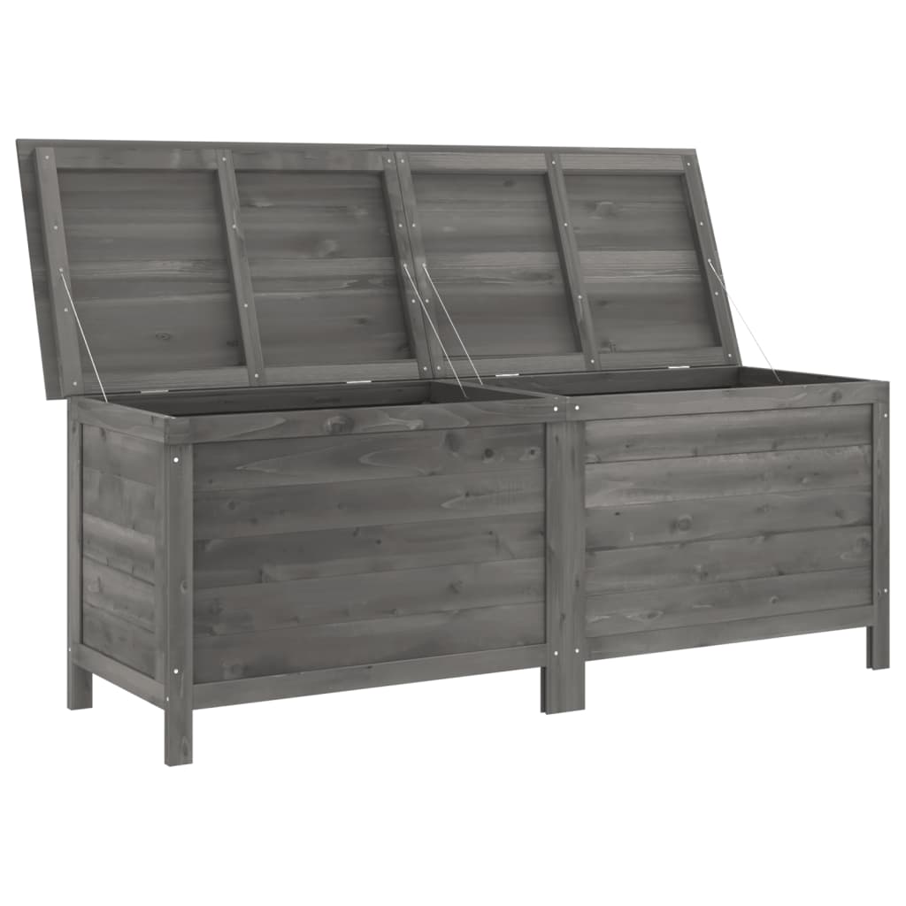 Boîte de rangement de jardin anthracite bois massif sapin