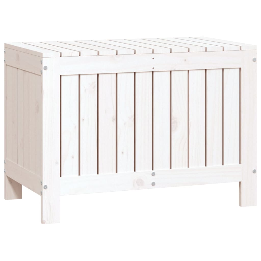 Boîte de rangement de jardin Blanc 76x42,5x54 cm Bois de pin