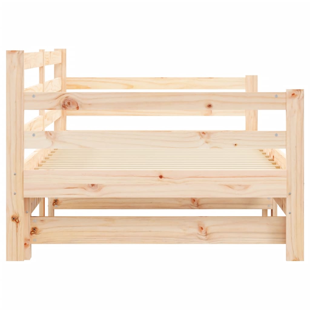 Lit de jour et lit gigogne sans matelas 90x190 cm bois massif