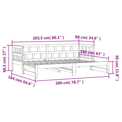 Lit de jour et lit gigogne sans matelas 80x200 cm bois massif