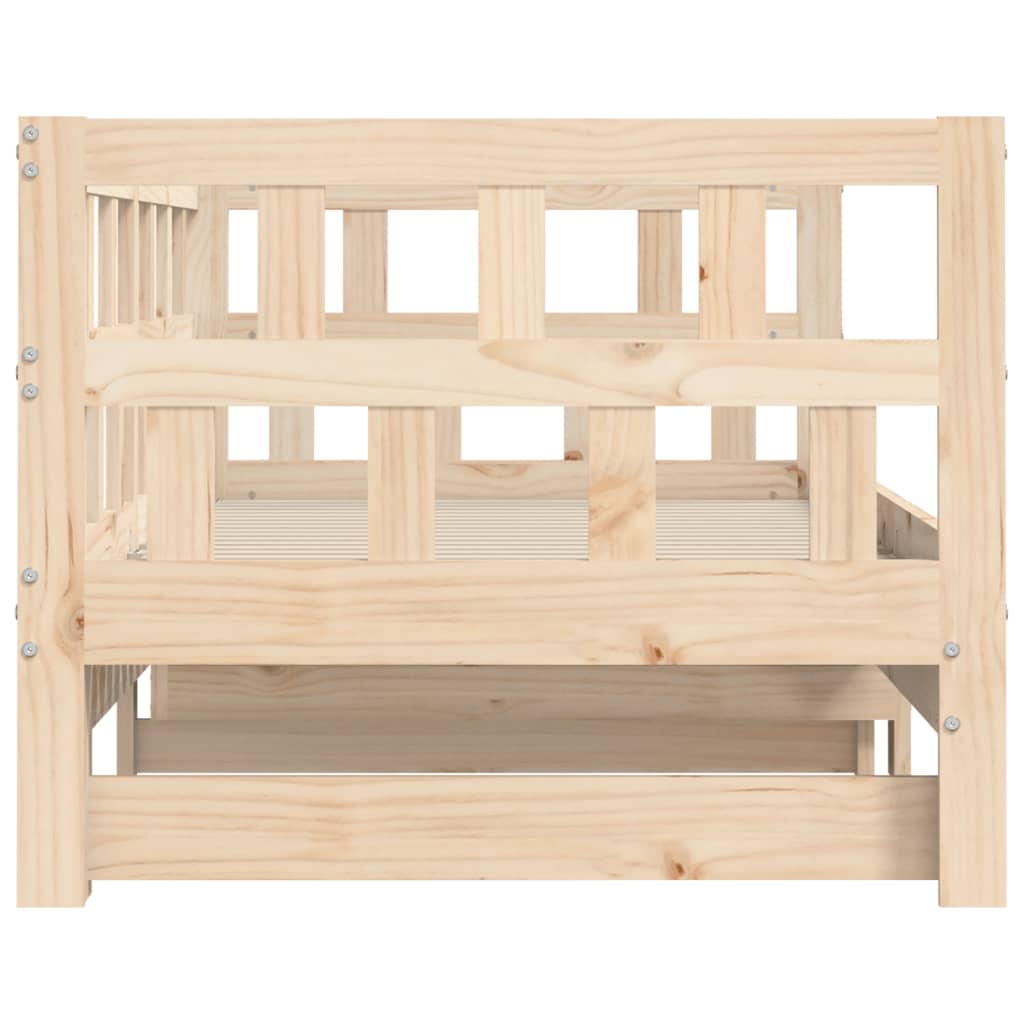 Lit de jour et lit gigogne sans matelas 90x190 cm bois massif