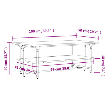 Table basse Chêne sonoma 100x50x40 cm Bois d'ingénierie