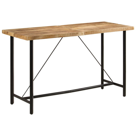 Table de bar 180x70x107 cm bois massif de manguier et fer