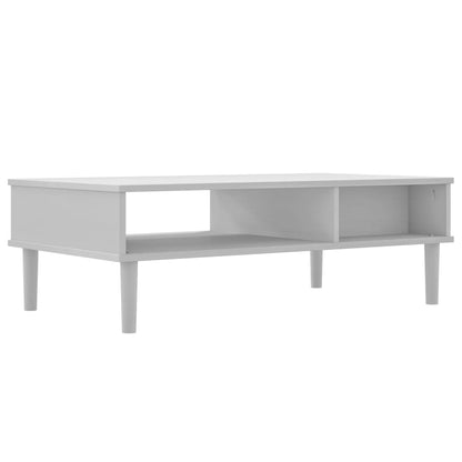 Table basse SENJA aspect rotin blanc 100x55x33 cm bois massif