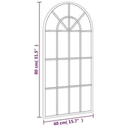 Miroir mural noir 40x80 cm arche fer