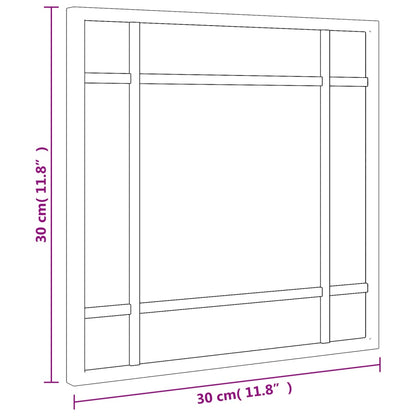 Miroir mural noir 30x30 cm carré fer