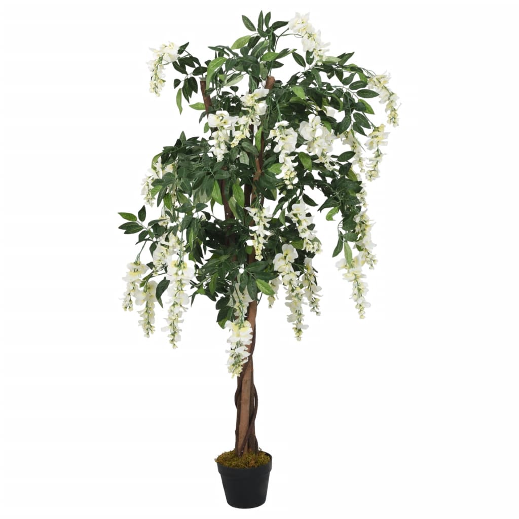 Glycine artificielle 1260 feuilles 180 cm vert et blanc