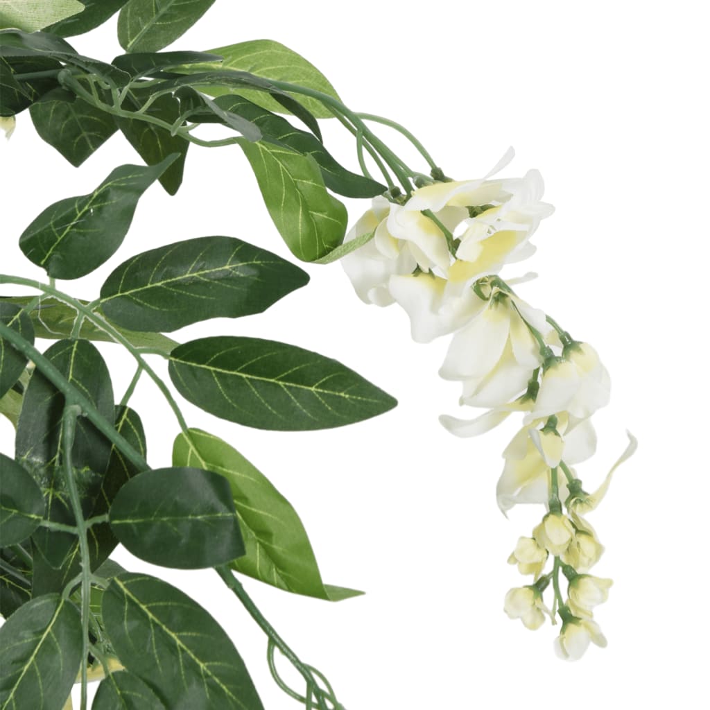 Glycine artificielle 1260 feuilles 180 cm vert et blanc