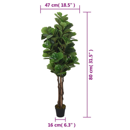 Ficus lyrata artificiel 96 feuilles 80 cm vert